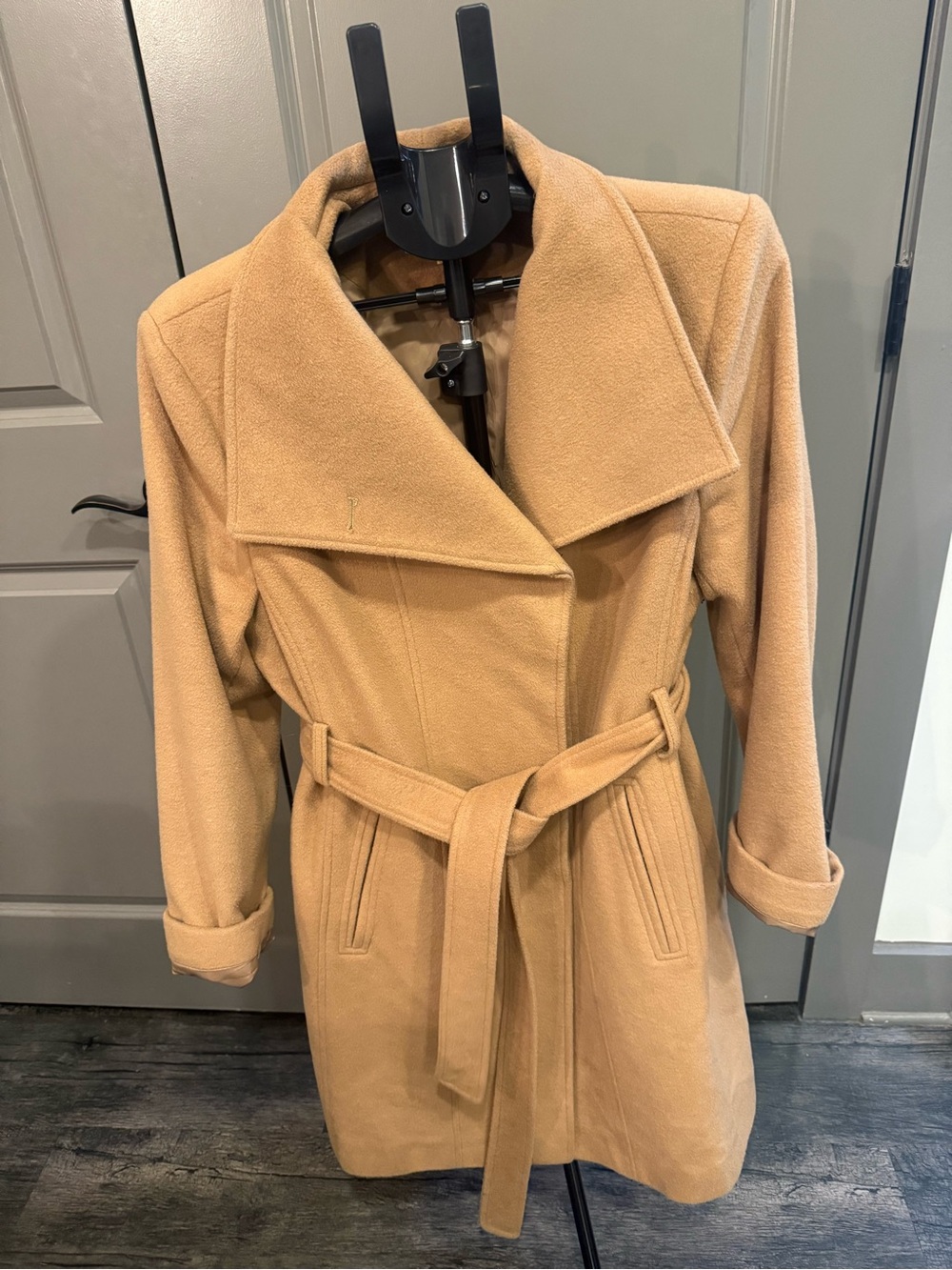 Michael Kors Camel Wrap Trench Coat with Belt